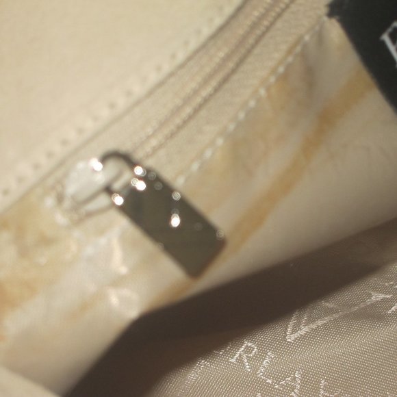 Y2K Furla Italy Ivory Suede & Rope Slouch Purse Handbag w Dust Bag - Picture 8 of 16